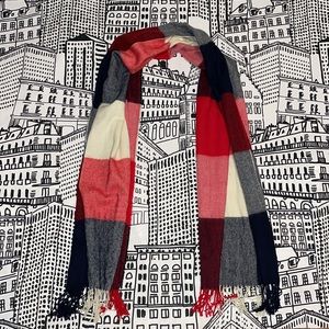 Loritta Red Navy Plaid Scarf